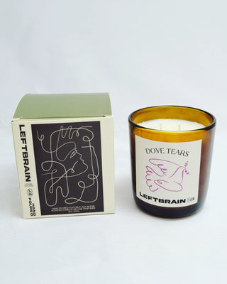 "Dove Tears LeftBrain eco friendly soy wax Candle"