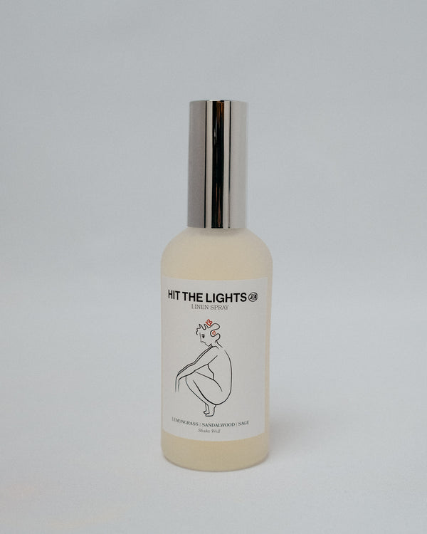 Hit the Lights non-toxic room spray bottle on a white background